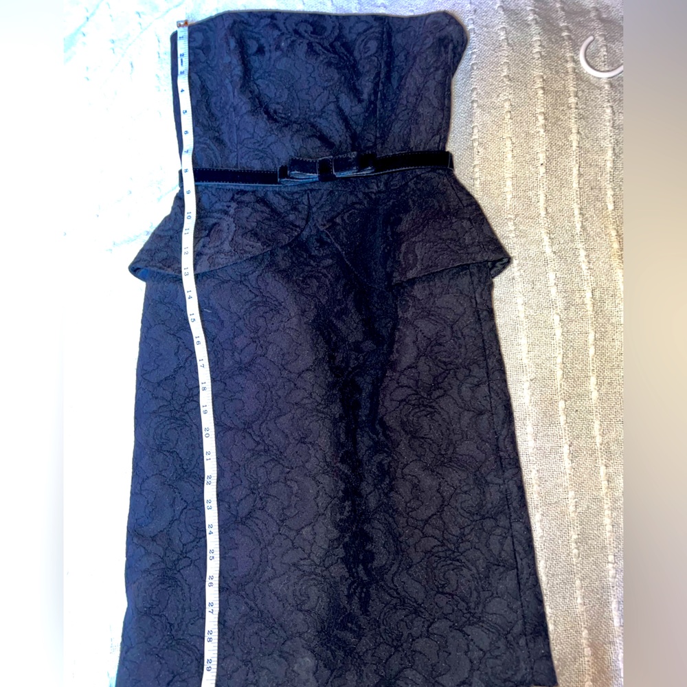 WHBM black, strapless, lace dress.